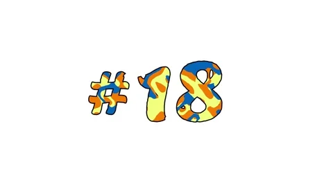 Hashtag #18. Animated text isolated on White background. 4K video Stock Footage 163868385