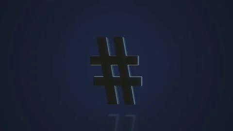 Hashtag 3D icon animation high quality 4K Stock Footage 141981645