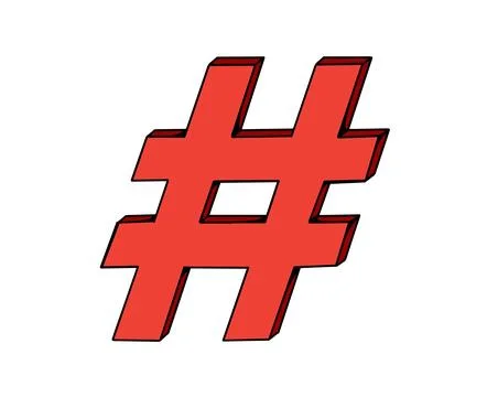 Hashtag 3d icon vector 스톡 일러스트
