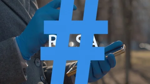 Hashtag be safe over hands sanitaizing smart phone Stock Footage 127628568