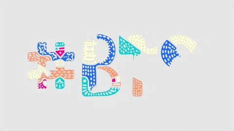 Hashtag #BTS. Animated text. Transparent Alpha channel, 4K video. Colored fun Stock Footage 160391123