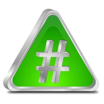 Hashtag Button - 3D illustration Illustrazione stock