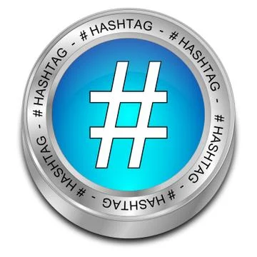 Hashtag Button Illustrazione stock