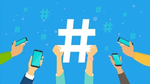 Hashtag concept graphic motion Stock Footage 114748240
