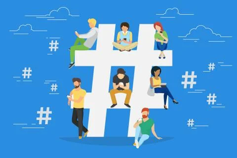 Hashtag concept illustration Stock Illustration