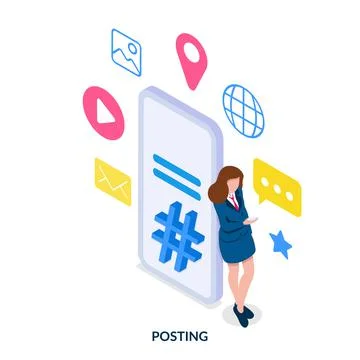 Hashtag concept. Keywords for finding information on the Internet. Stock Illustration
