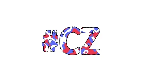 Hashtag #CZ. Animated text isolated on White background. 4K video Stock Footage 163868690