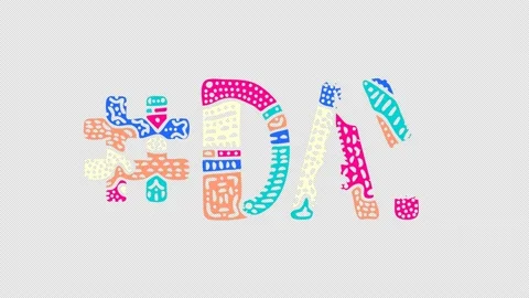 Hashtag #DAY. Animated text. Transparent Alpha channel, 4K video. Stock Footage 162875281