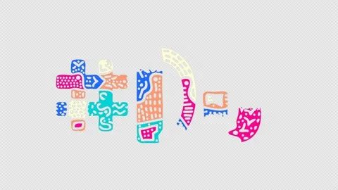Hashtag #DJ. Animated text. Transparent Alpha channel, 4K video Stock Footage 157992081