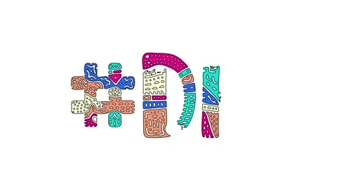 Hashtag #DP. Animated text isolated on white background, 4K video. Stock Footage 159467399