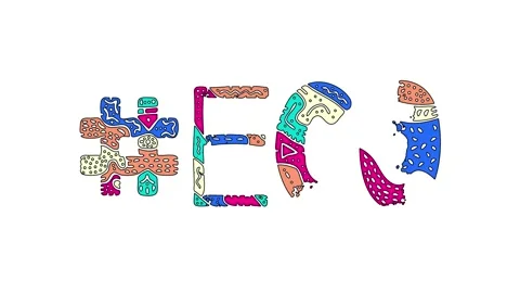 Hashtag #ECO. Animated text isolated on white background, 4K video. Stock Footage 160390286