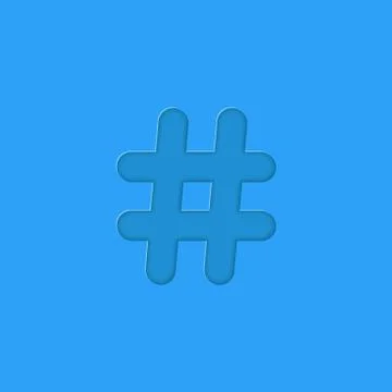 Hashtag embossed on blue background Stock Illustration
