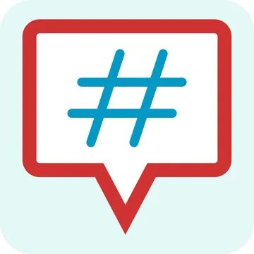 Hashtag flat icon. Stock Illustration