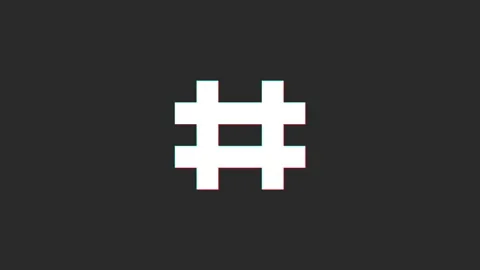 Hashtag glitch icon animated. Video stock 167841805