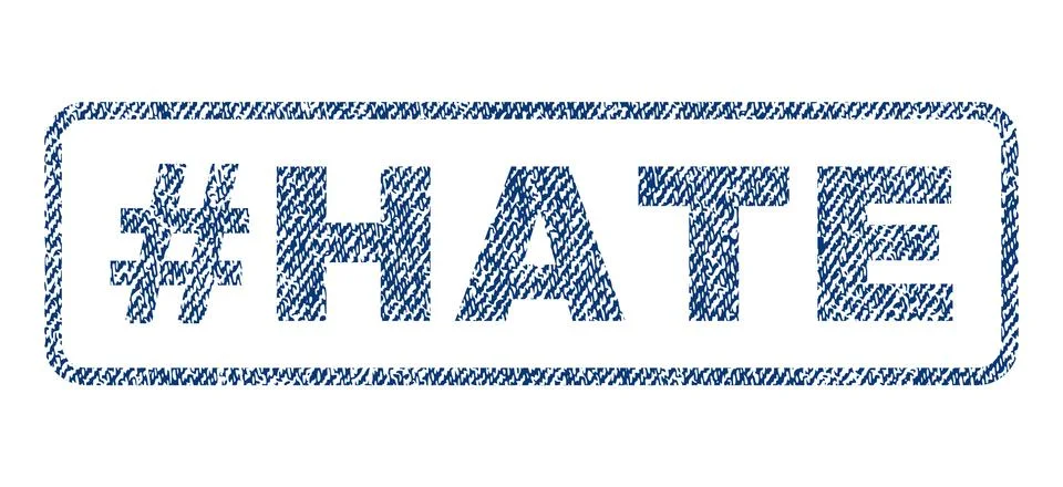 Hashtag Hate Textile Stamp Stock Illustration