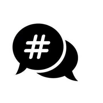 Hashtag icon - black vector Stock Illustration