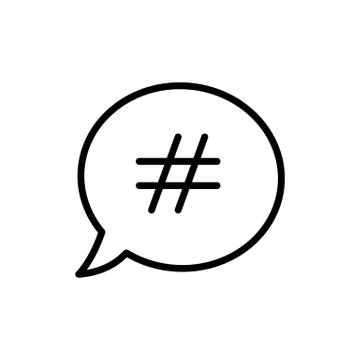 Hashtag icon - black vector Stock Illustration