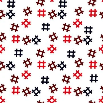 Hashtag icon seamless pattern. Hashtag random seamless pattern Stock Illustration
