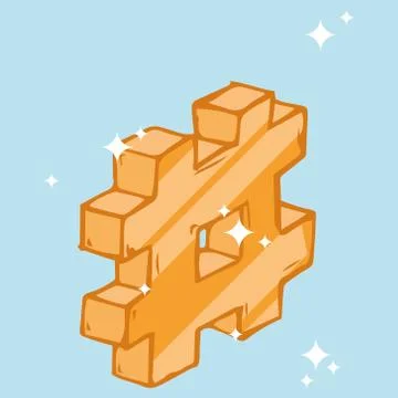 Hashtag icon. Vector illustration of 3d hashtag. Stock Illustration