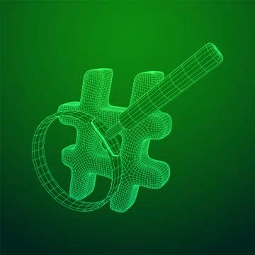 Hashtag icon wireframe low poly mesh Stock-Illustration