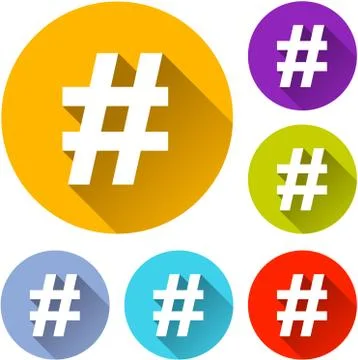 Hashtag icons Stock Illustration