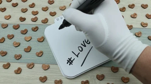 Hashtag love drawing Stock Footage 87977514