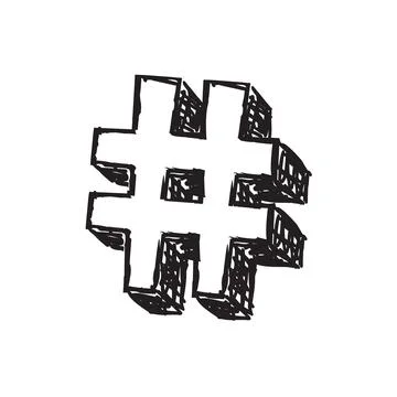 Hashtag mark creative design. Stock Illustration