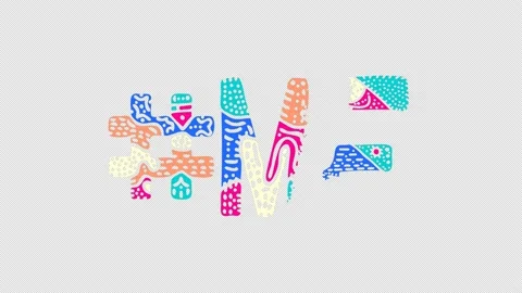 Hashtag #ME. Animated text. Transparent Alpha channel, 4K video. Stock Footage 157992164