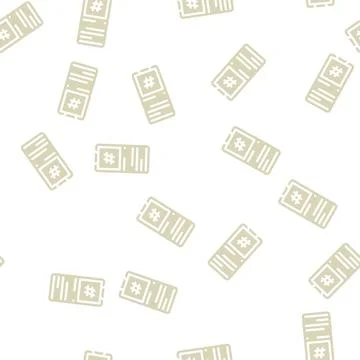 Hashtag mobile screen glyph vector seamless pattern Stock Illustration