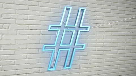 Hashtag Neon Stock Footage 143453414