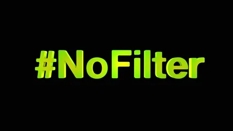 Hashtag No Filter , 3D text animation. Problems of social networks. Stock Footage 205127916