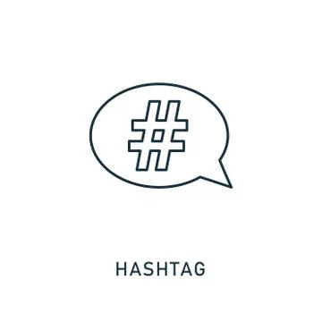Hashtag outline icon. Thin style design from smm icons collection. Pixel perfect Stock Illustration