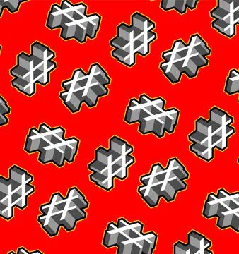 Hashtag pattern sign blue background Stock Illustration
