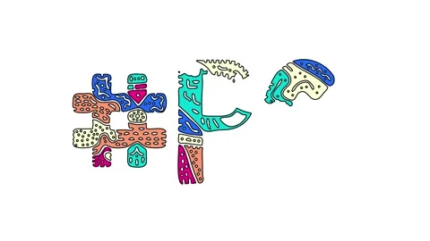 Hashtag #PC. Animated text isolated on white background, 4K video. Stock Footage 157992036