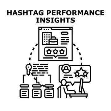 Hashtag performance insights concept vector illustration Stockillustratie