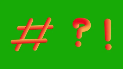 Hashtag, Question Mark and Exclamation Mark in Blob Shape Stock Footage 317726078