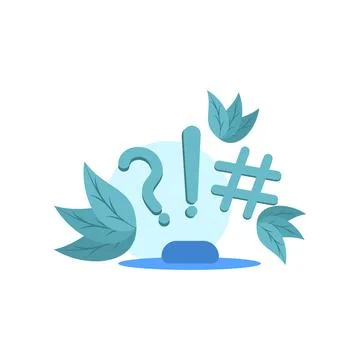 Hashtag question mark and exclamation mark icon. design background illustrations Stock Illustration