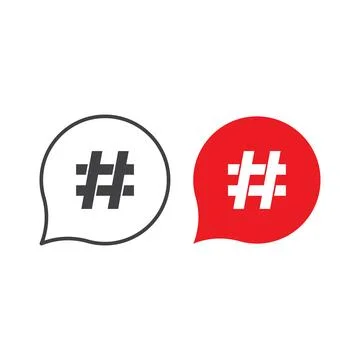 Hashtag, like relevant content. Vector icon Stock Illustration