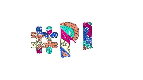 Hashtag #RU. Animated text isolated on white background, 4K video. Stock Footage 159466451