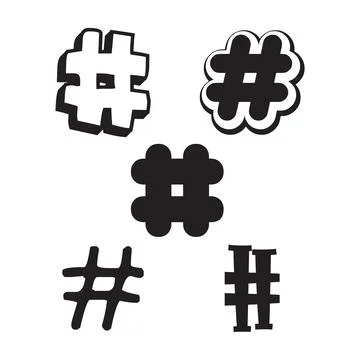 Hashtag set design. Stock Illustration