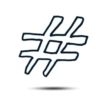 Hashtag sign hand drawn vector template Illustration Design EPS 10. Stock Illustration
