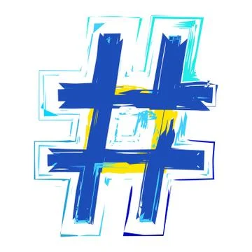 Hashtag sign on white background. Vector illustration Stock Illustration