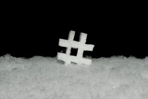 Hashtag in the snow Stock Photos