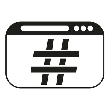 Hashtag social media internet browser window icon Illustrazione stock