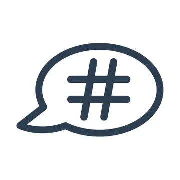 Hashtag speech bubble icon. Stock Illustration