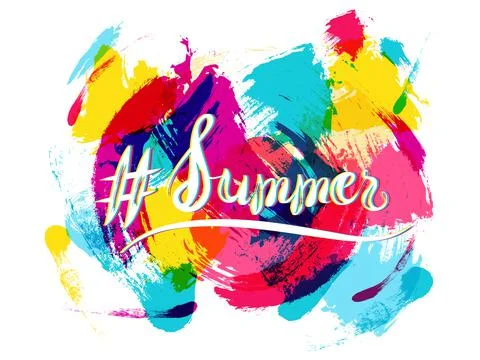 Hashtag Summer Lettering Stock Illustration
