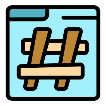 Hashtag symbol displayed on a web browser window promoting social media marke 스톡 일러스트