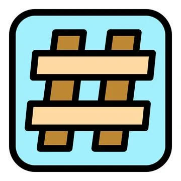 Hashtag symbol filling square button with light blue background Stock Illustration