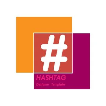Hashtag symbol in the intersection of squares. Template for design isolated o Stock Illustration