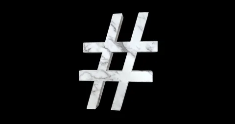 Hashtag Symbol With White Marble Texture Stock Footage 113199061
